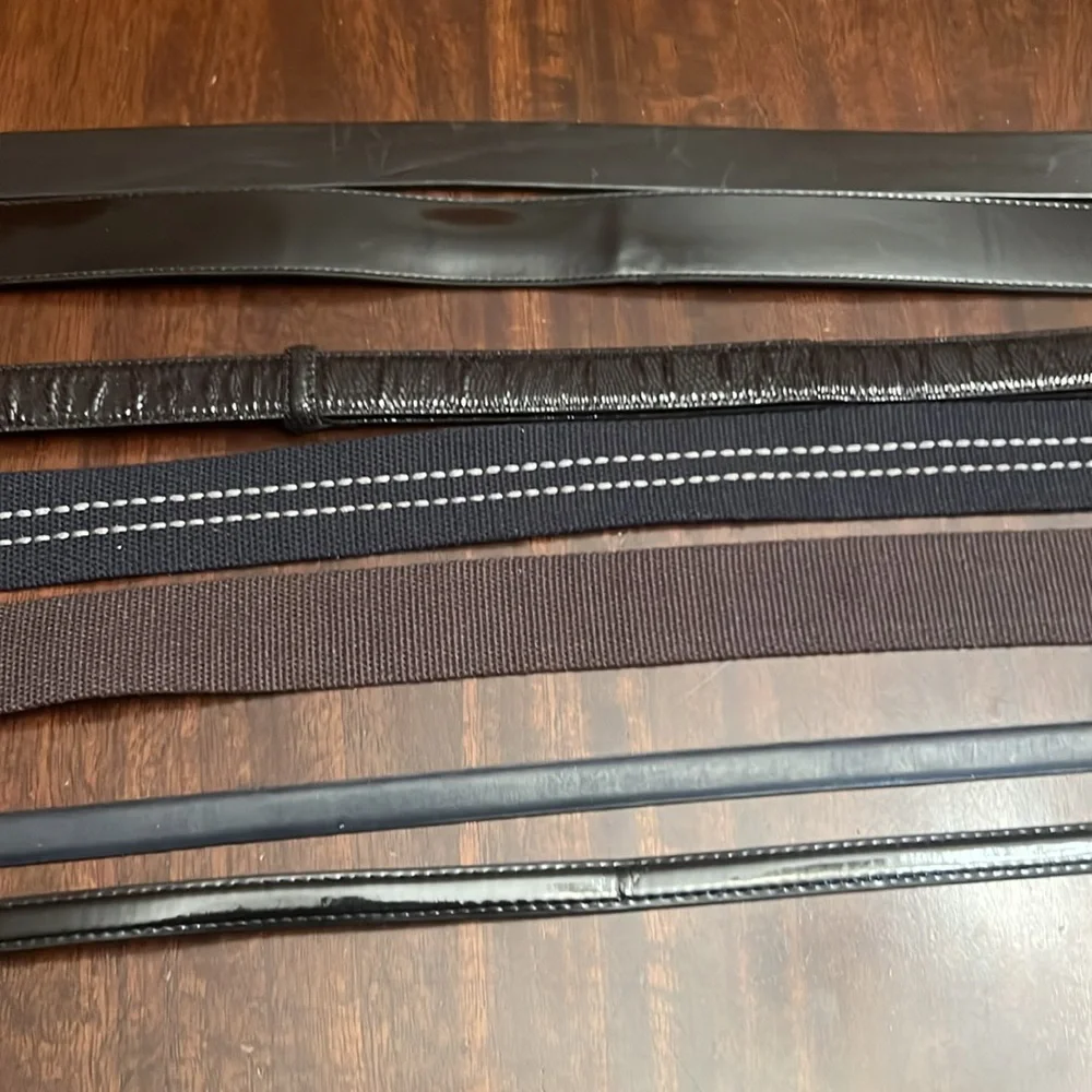 Bundle of 5 Black Belts. Plus one blue one brown